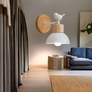 lampe de chevet design en bois moineau