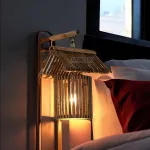 lampe-de-chevet-lanterne-bois-cabane Lampe de chevet Lanterne Bois - Cabane