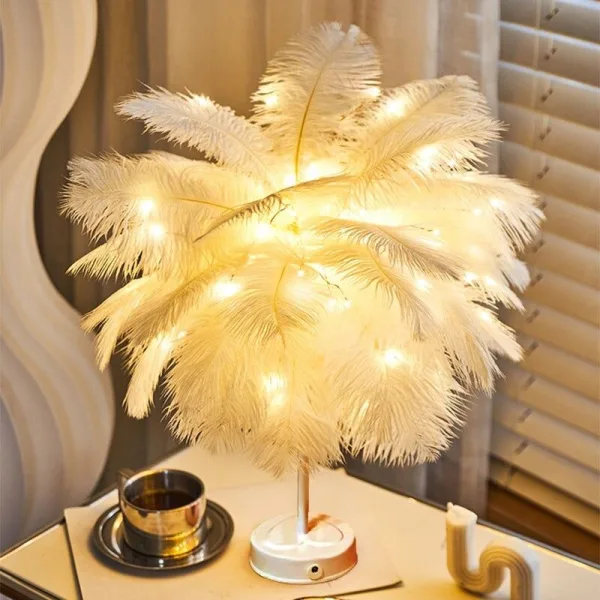 Lampe de chevet Plumes LED